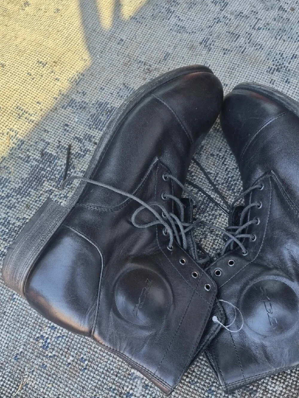 Men's Black Leather Lace-Up Ankle Boots by VEX